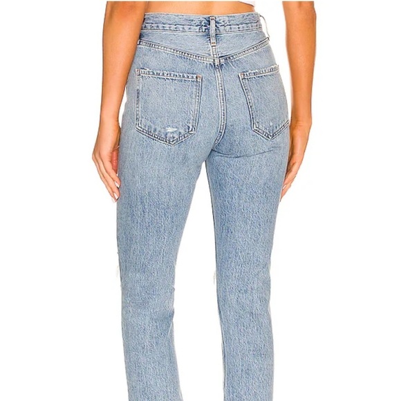 Agolde Riley High Rise Straight Crop in Blitz Button Fly Light Wash Sz 24 - Picture 3 of 16
